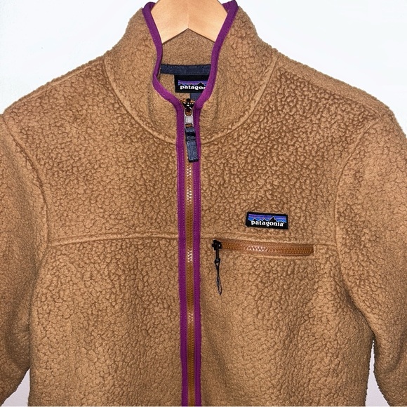 Patagonia Tan and Purple Sweater with Plush Fleece - Picture 2 of 7